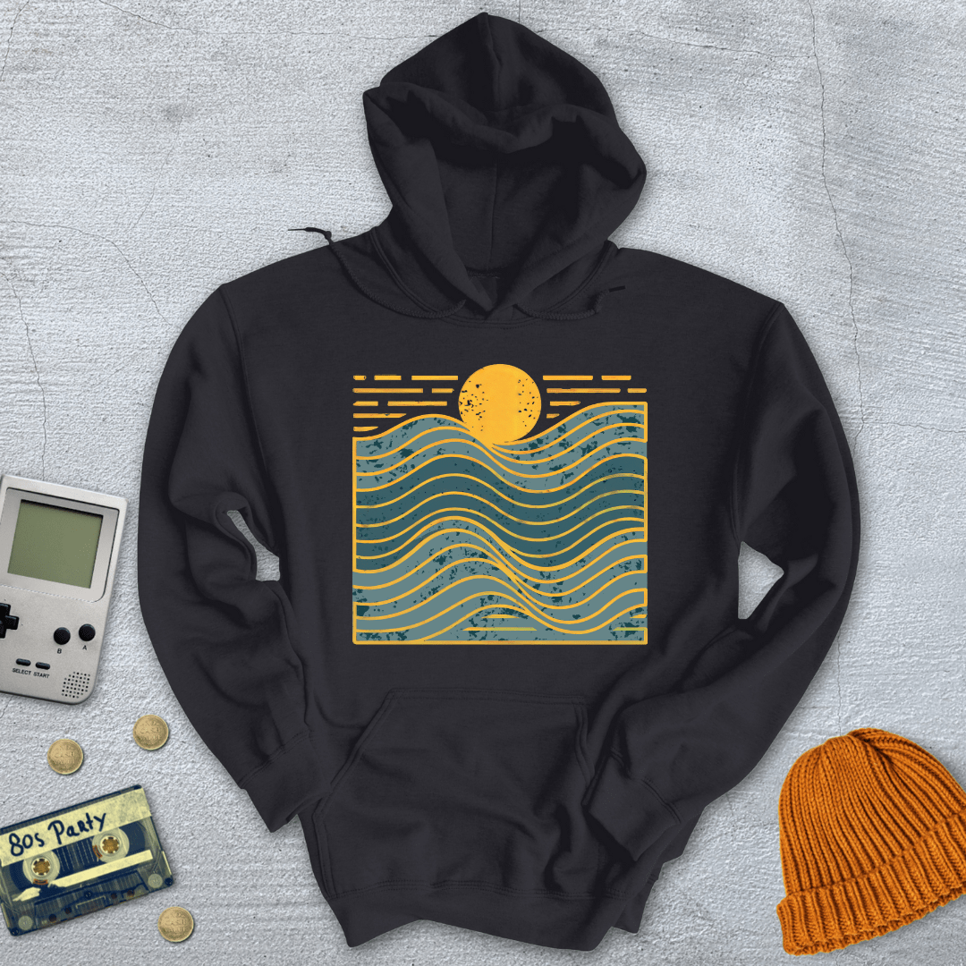 Printify Hoodie Black / S Wavy Days - Hoodie