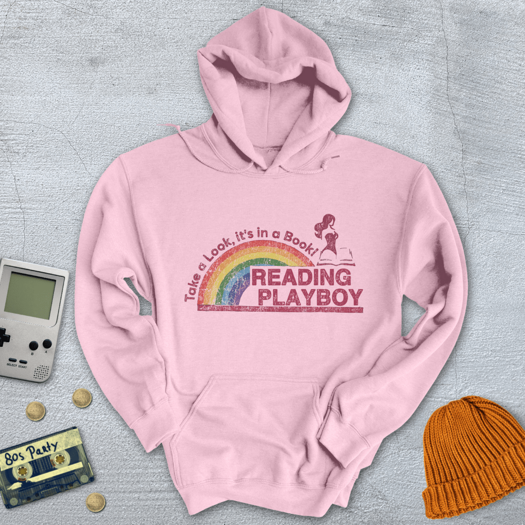 Printify Hoodie Light Pink / S Reading Playboy - Hoodie