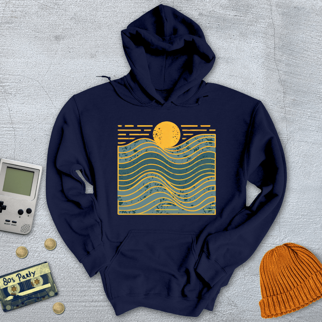 Printify Hoodie Navy / S Wavy Days - Hoodie