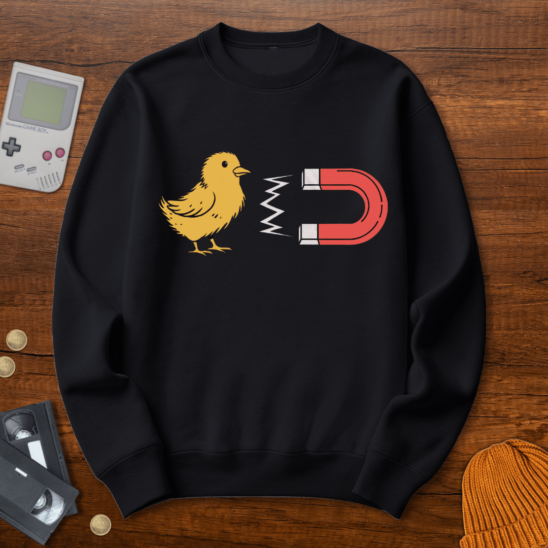 Printify Sweatshirt S / Black Chick Magnet - Sweatshirt