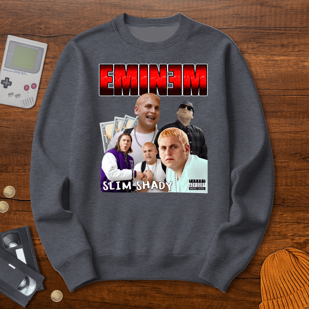 Printify Sweatshirt S / Graphite Heather Slim Shady- Sweatshirt