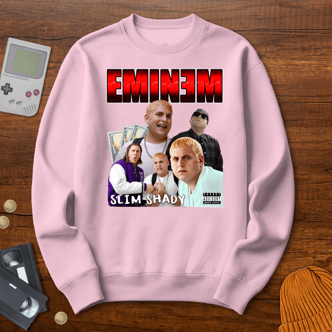 Printify Sweatshirt S / Light Pink Slim Shady- Sweatshirt