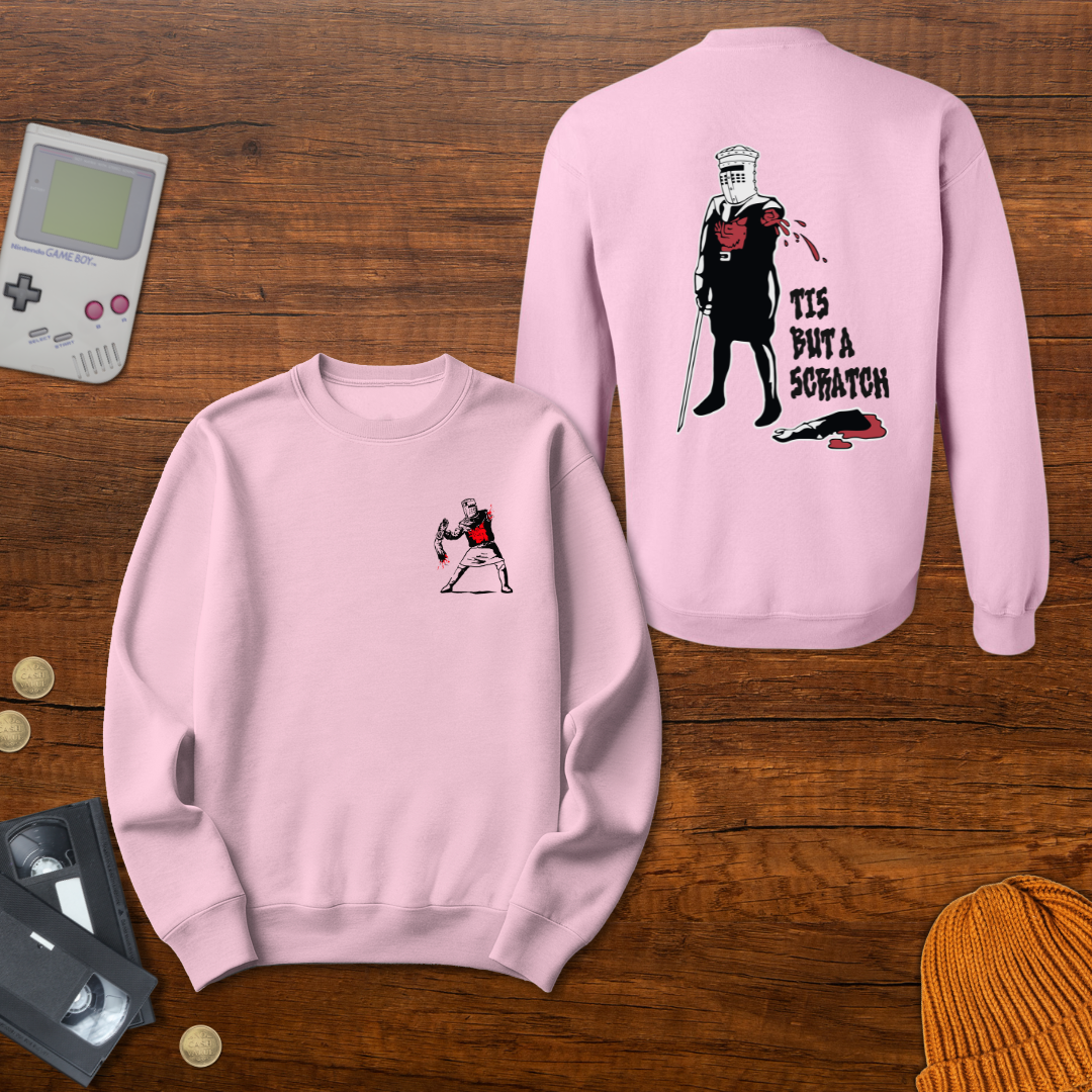 Printify Sweatshirt S / Light Pink Tis But A Scratch - Sweatshirt