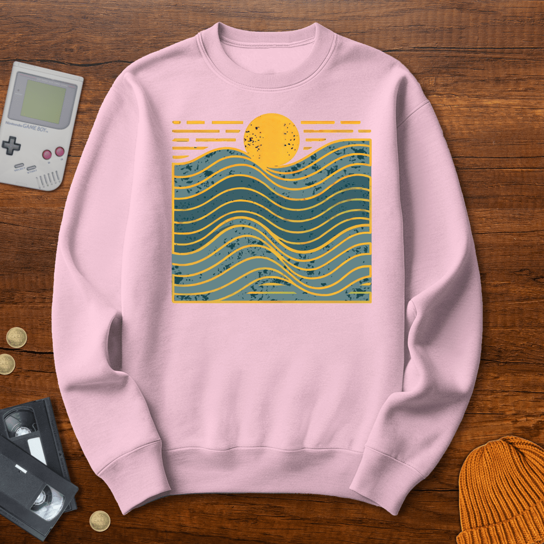 Printify Sweatshirt S / Light Pink Wavy Days- Sweatshirt