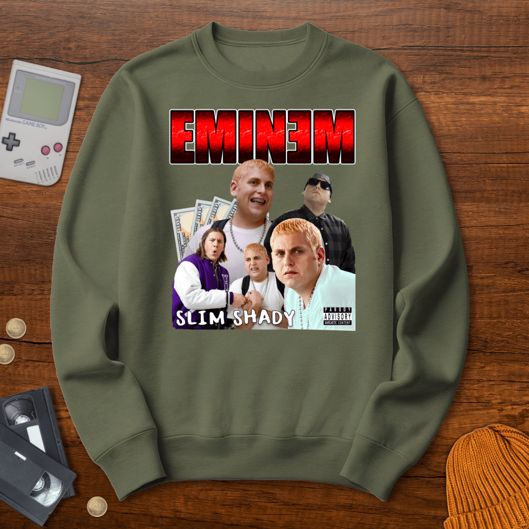 Printify Sweatshirt S / Military Green Slim Shady- Sweatshirt