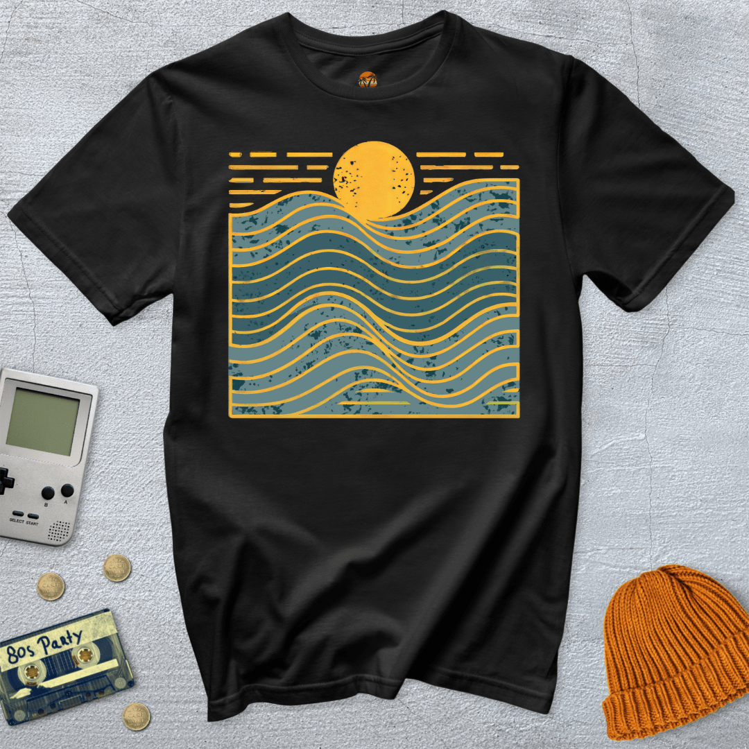 Printify T-Shirt Black / S Wavy Days - Shirt