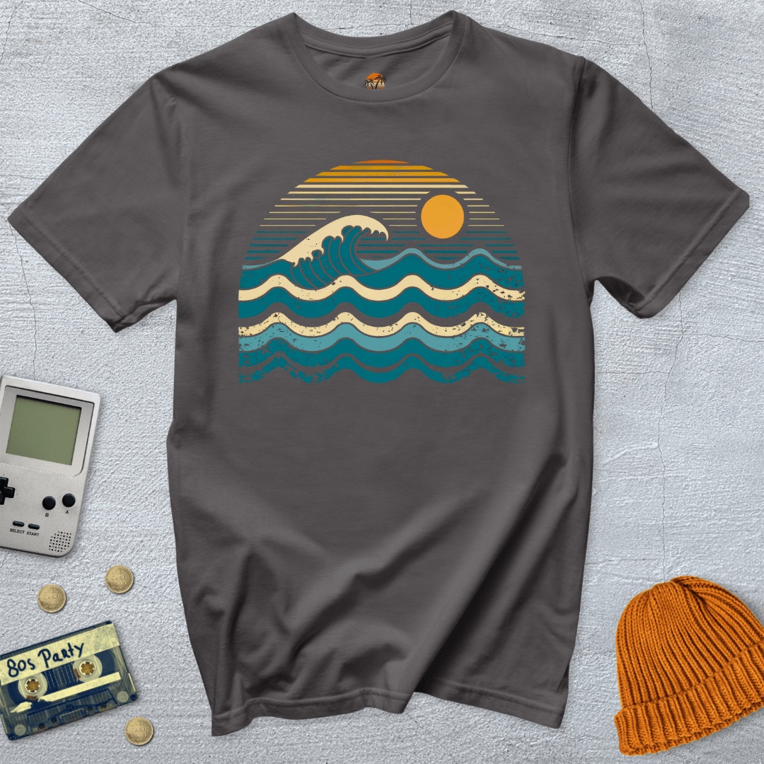 Printify T-Shirt Charcoal / S Retro Waves - Shirt