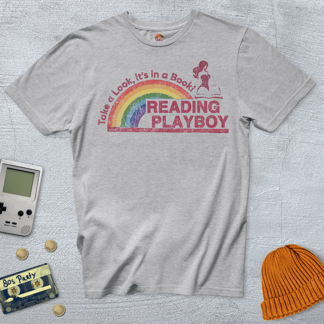 Printify T-Shirt Ice Grey / S Reading Playboy - Shirt