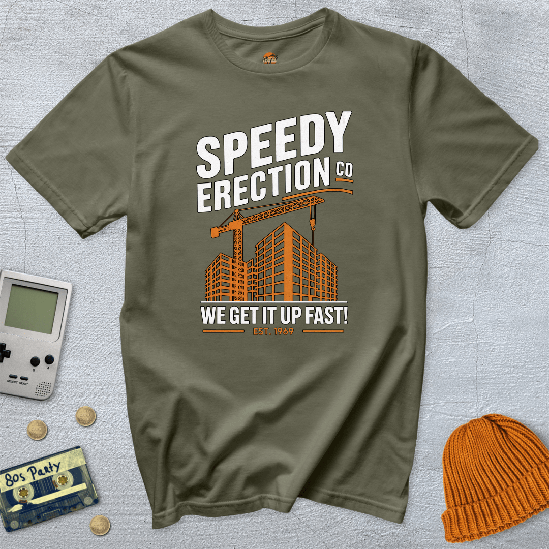 Printify T-Shirt Military Green / S Speedy Erections - Shirt
