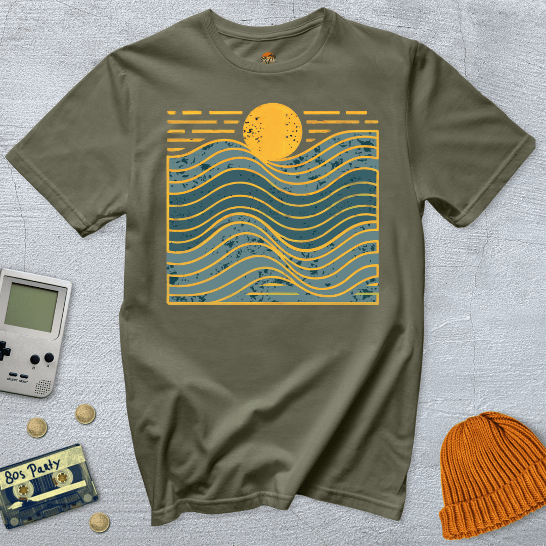 Printify T-Shirt Military Green / S Wavy Days - Shirt