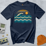 Printify T-Shirt Navy / S Retro Waves - Shirt