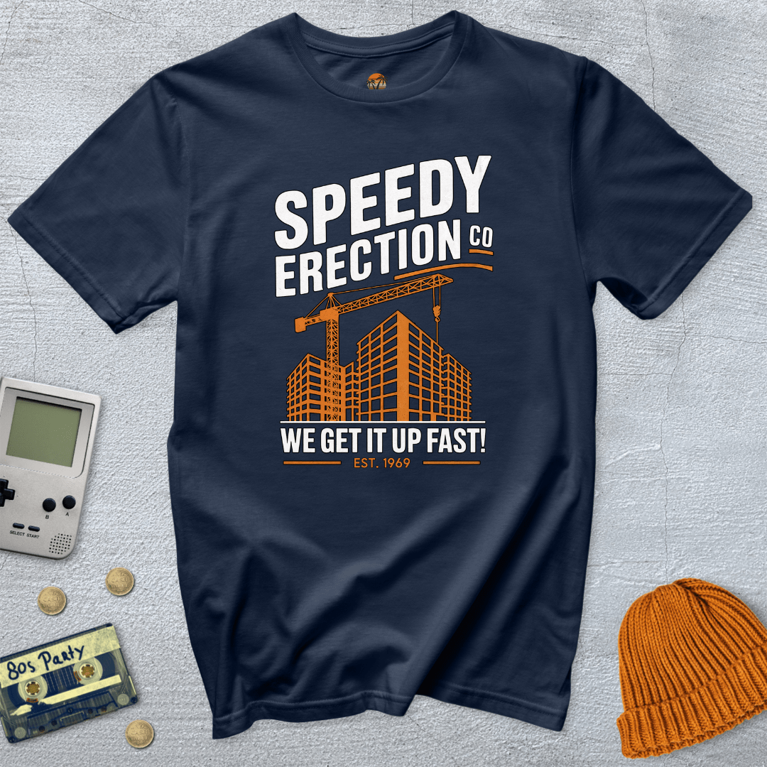 Printify T-Shirt Navy / S Speedy Erections - Shirt