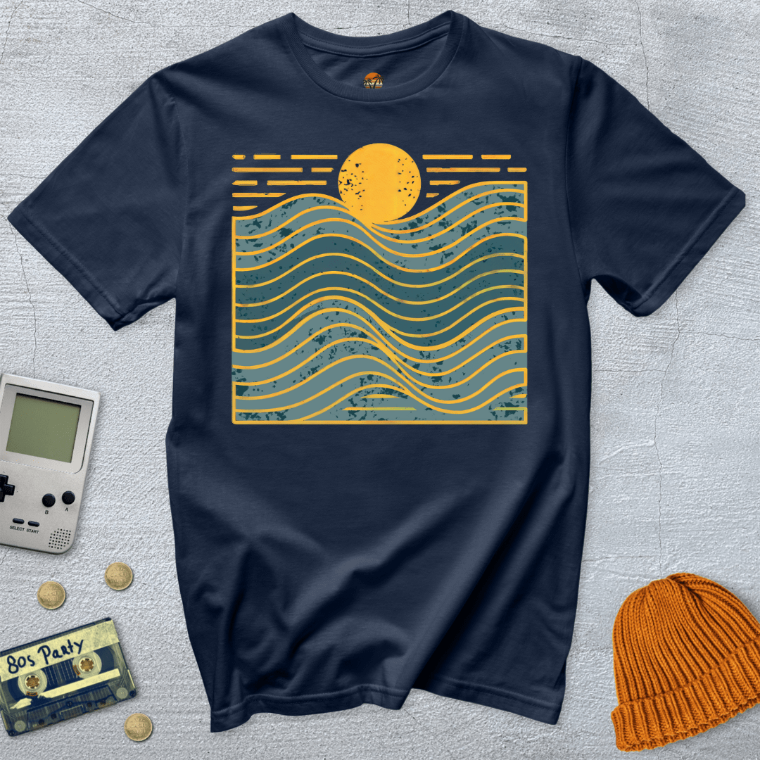Printify T-Shirt Navy / S Wavy Days - Shirt
