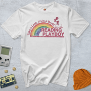 Printify T-Shirt White / S Reading Playboy - Shirt