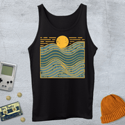 Printify Tank Top XS / Black Wavy Days - Tank Top