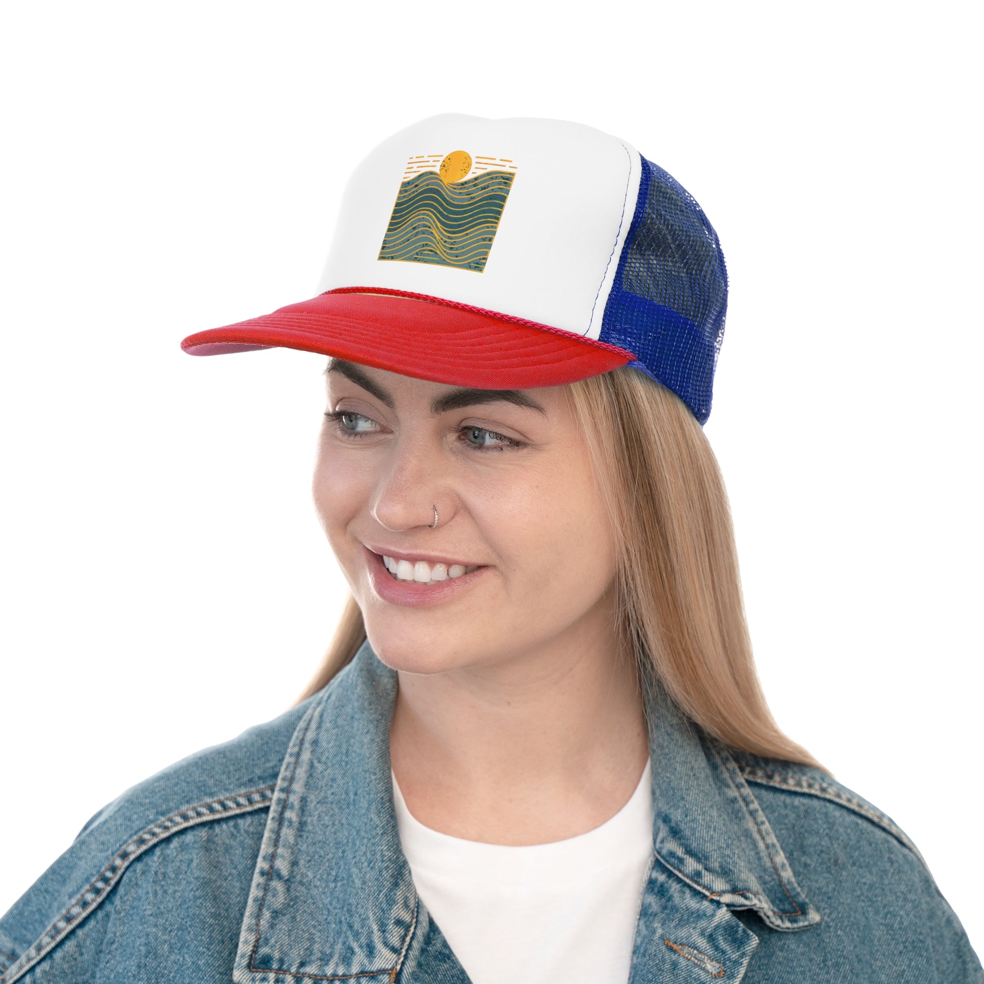 Golden Waves - Retro Trucker Cap - Throwback Paradise