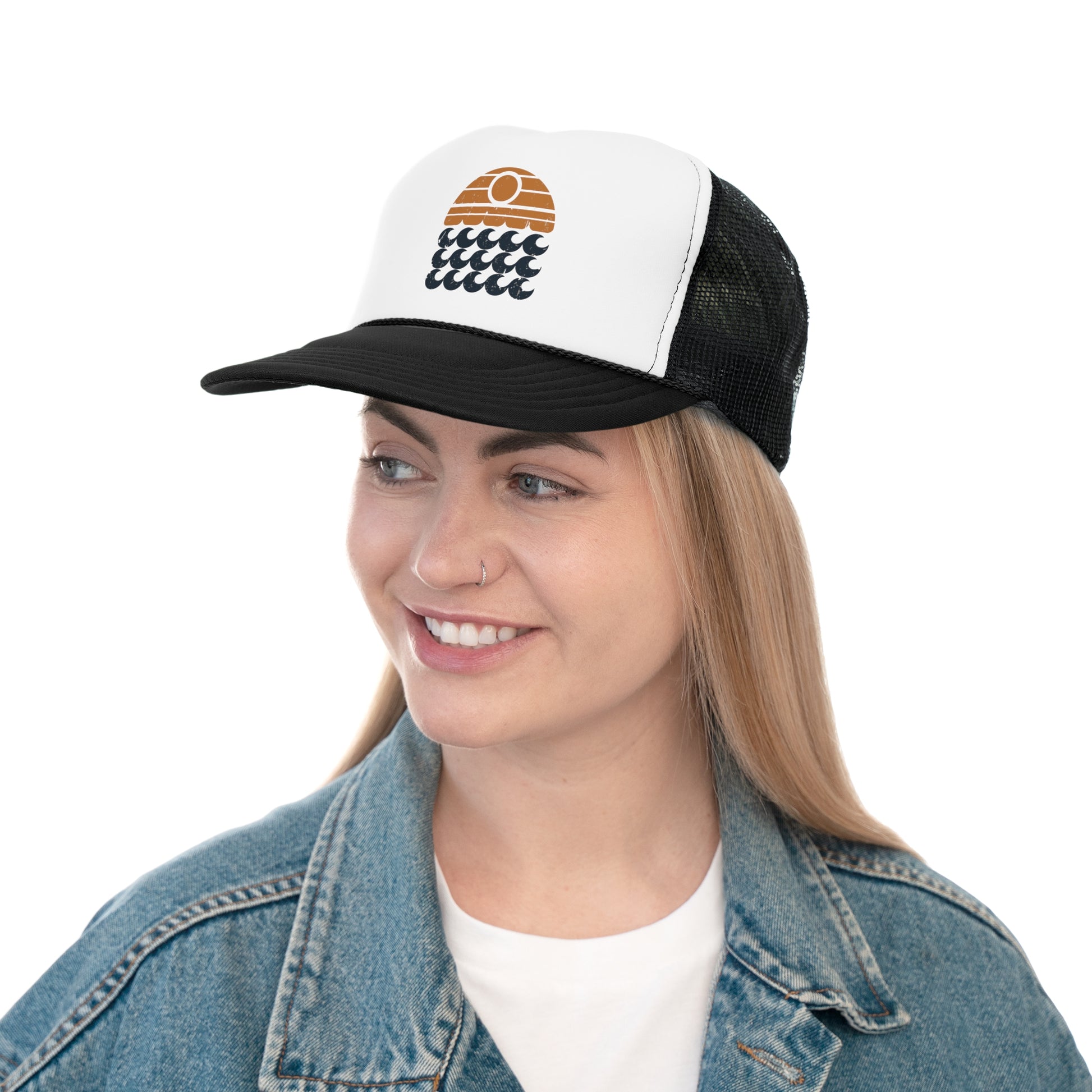 Sunset Swell - Retro Trucker Cap - Throwback Paradise