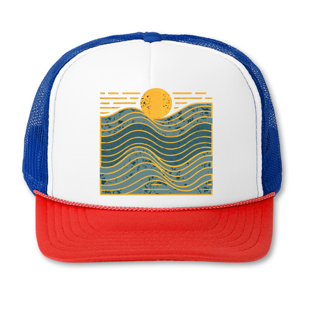 Golden Waves - Retro Trucker Cap - Throwback Paradise