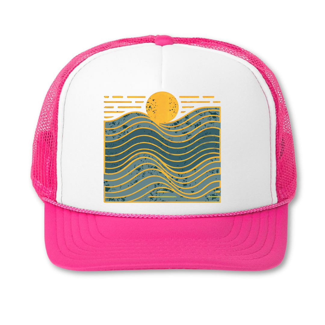 Golden Waves - Retro Trucker Cap - Throwback Paradise