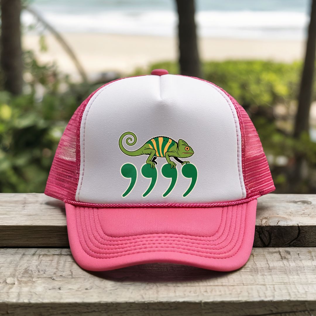 Comma Chameleon - Trucker Hat - Throwback Paradise