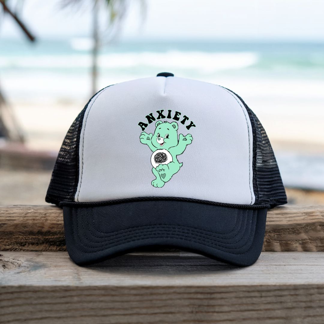 Anxiety Bear - Trucker Hat - Throwback Paradise