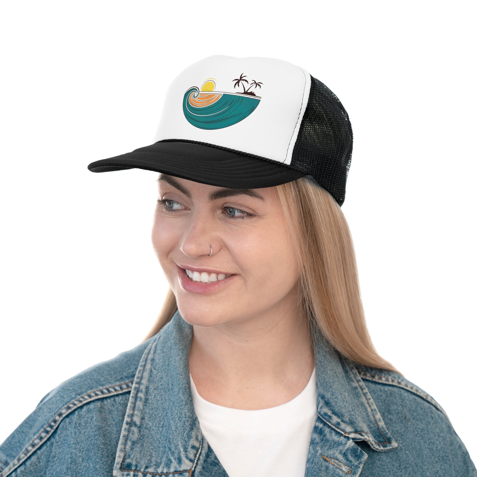 Tropical Wave Paradise - Retro Trucker Cap - Throwback Paradise