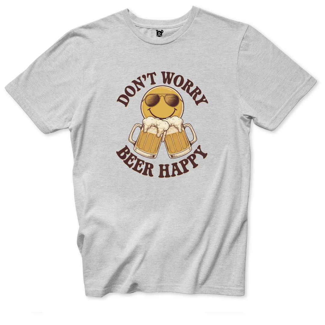 Don't Worry Beer Happy T-Shirt - Throwback Paradise