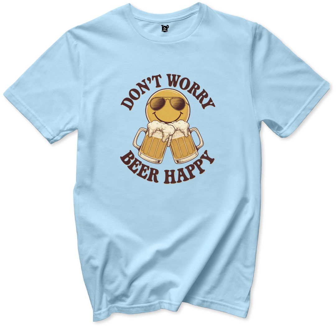 Don't Worry Beer Happy T-Shirt - Throwback Paradise