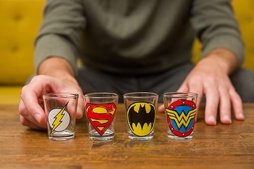 Silver Buffalo Nickelodeon Retro Featuring Rocko, Angelica, Stimpy, and Arnold 4 Pack Mini Glass Set, 1.5 Ounces - Throwback Paradise