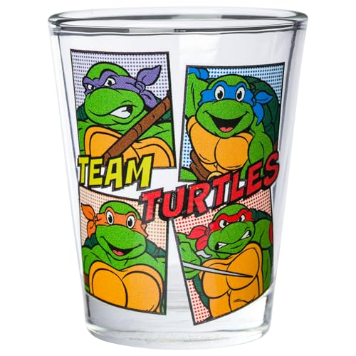 Silver Buffalo Nickelodeon Retro Featuring Rocko, Angelica, Stimpy, and Arnold 4 Pack Mini Glass Set, 1.5 Ounces - Throwback Paradise