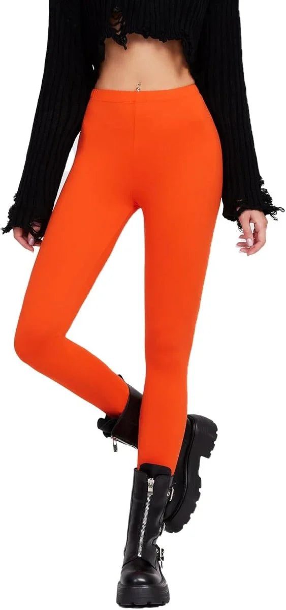 sissycos Women's 80s Leggings Neon Artistic Splash Printed Buttery Soft Stretchy Pants - Throwback Paradise