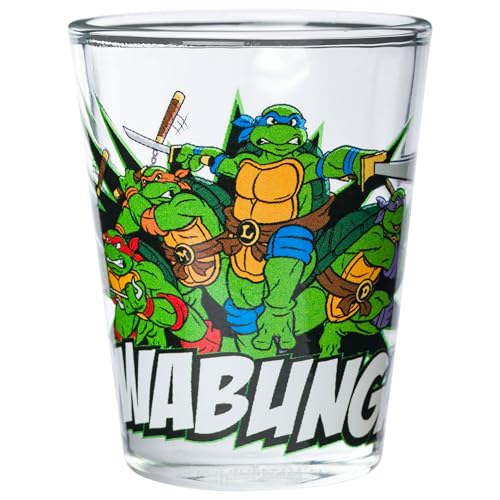 Silver Buffalo Nickelodeon Retro Featuring Rocko, Angelica, Stimpy, and Arnold 4 Pack Mini Glass Set, 1.5 Ounces - Throwback Paradise