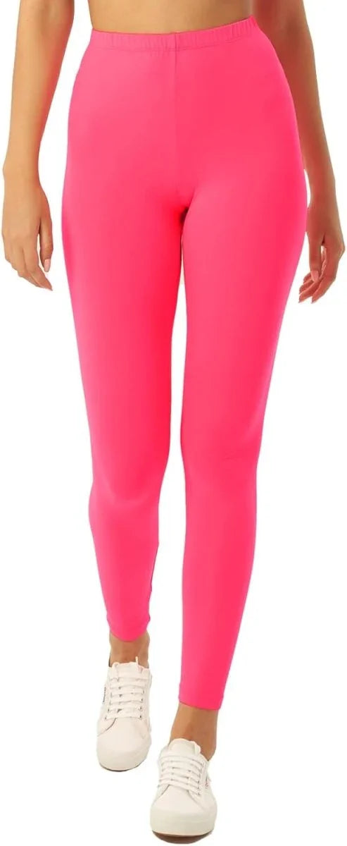 sissycos Women's 80s Leggings Neon Artistic Splash Printed Buttery Soft Stretchy Pants - Throwback Paradise