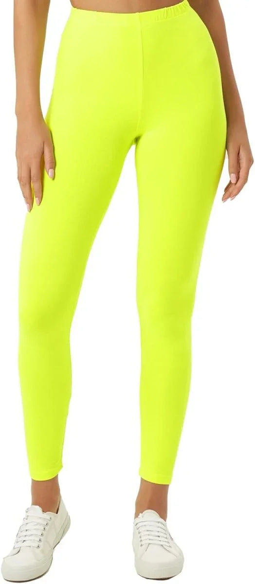 sissycos Women's 80s Leggings Neon Artistic Splash Printed Buttery Soft Stretchy Pants - Throwback Paradise