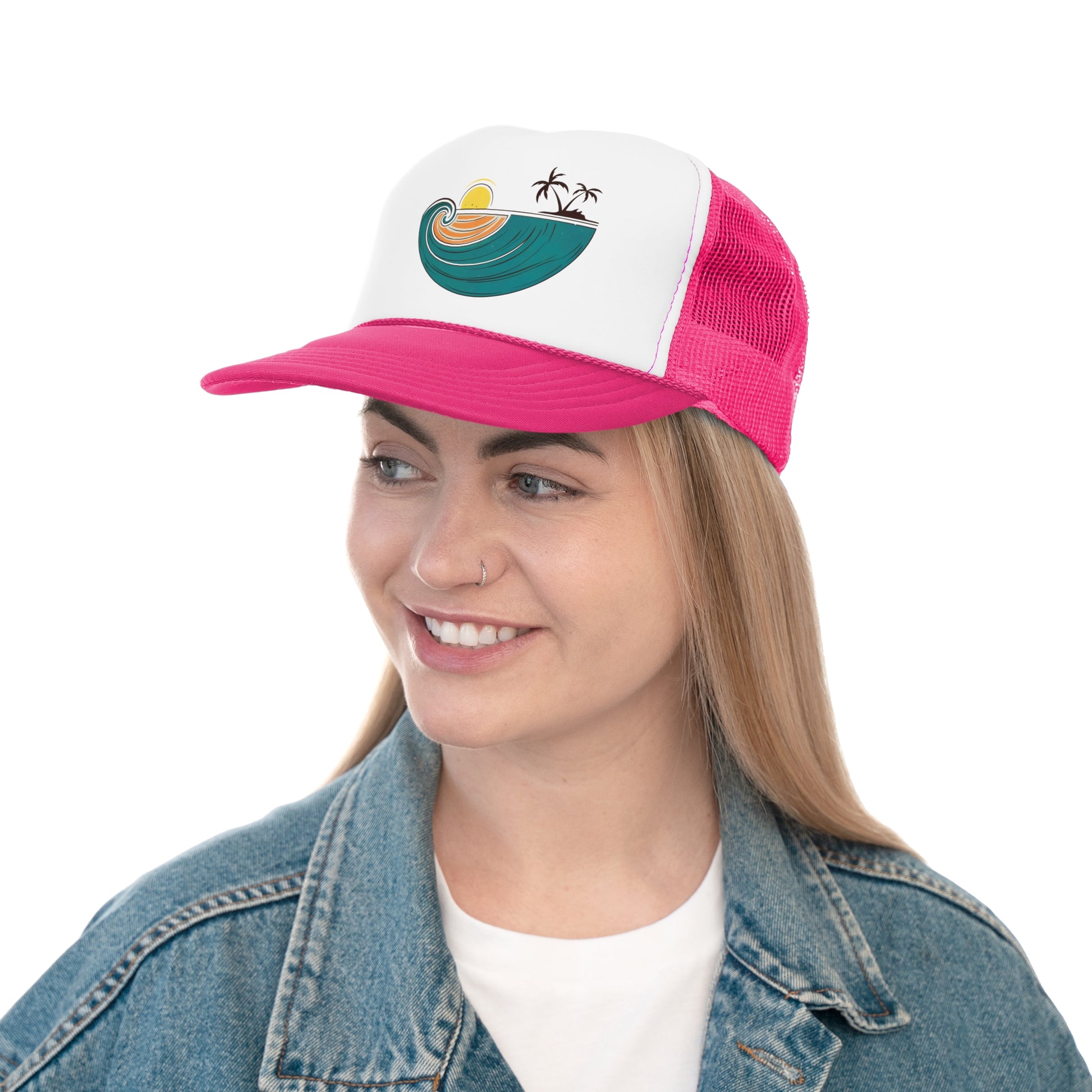 Tropical Wave Paradise - Retro Trucker Cap - Throwback Paradise