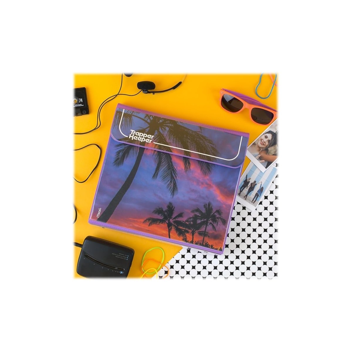 Mead Trapper Keeper Binder, Retro Design, 1 Inch Binder with Folders and Pockets, Holds 8 - 1/2" x 11" Paper, Shapes (260038CQ1 - ECM) - Throwback Paradise