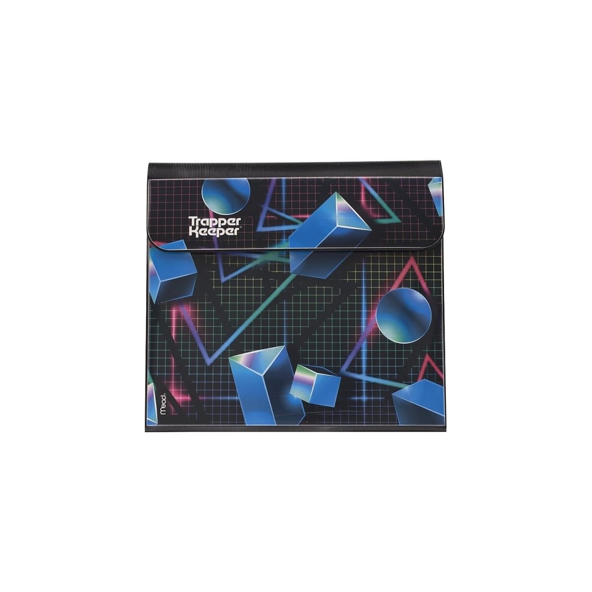 Mead Trapper Keeper Binder, Retro Design, 1 Inch Binder with Folders and Pockets, Holds 8 - 1/2" x 11" Paper, Shapes (260038CQ1 - ECM) - Throwback Paradise