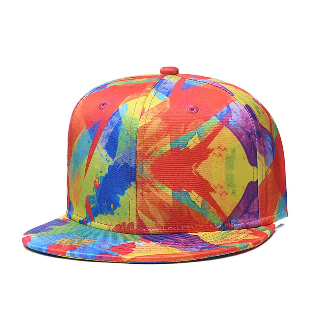 Quanhaigou Snapback Hat for Men Women,Hip Hop Style Colorful Flat Bill Hats Teens Adjustable Baseball Cap - Throwback Paradise
