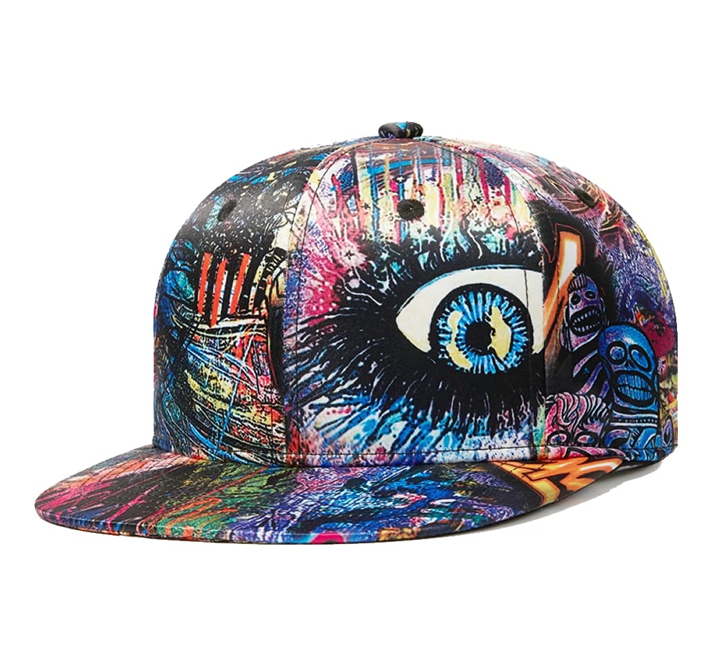 Quanhaigou Snapback Hat for Men Women,Hip Hop Style Colorful Flat Bill Hats Teens Adjustable Baseball Cap - Throwback Paradise