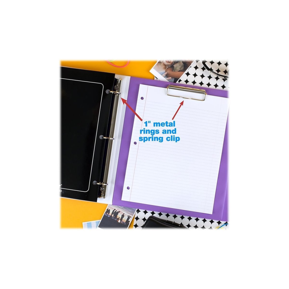 Mead Trapper Keeper Binder, Retro Design, 1 Inch Binder with Folders and Pockets, Holds 8 - 1/2" x 11" Paper, Shapes (260038CQ1 - ECM) - Throwback Paradise