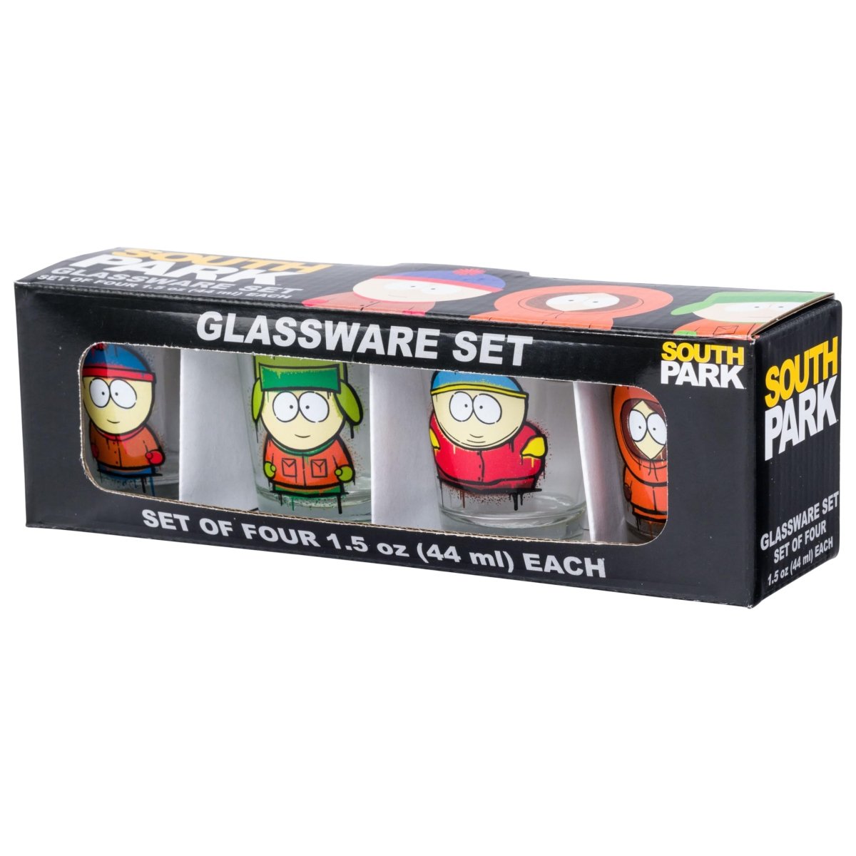 Silver Buffalo Nickelodeon Retro Featuring Rocko, Angelica, Stimpy, and Arnold 4 Pack Mini Glass Set, 1.5 Ounces - Throwback Paradise