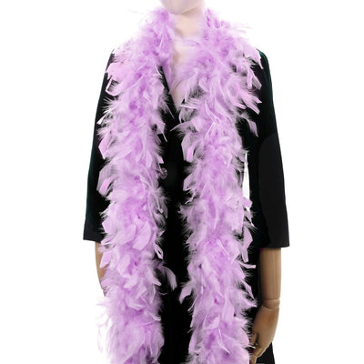 Purple Feather Boas for Party - 2Yards 75g Colorful 20 LED Lights Boas for Party,Wedding,Halloween Costume,Christmas Tree and Home Decoration (Light Purple) - Throwback Paradise