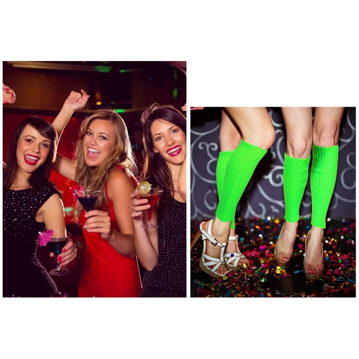 Syhood 80s Women Neon Leg Warmers Knit Ribbed Leg Warmer for Party Accessories - Throwback Paradise