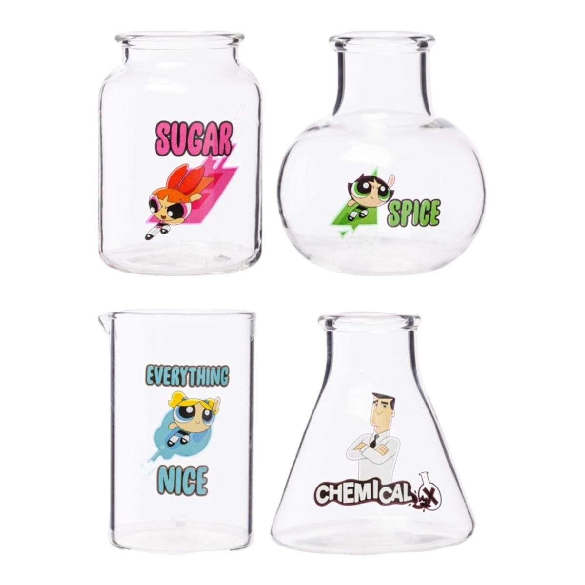 Silver Buffalo Nickelodeon Retro Featuring Rocko, Angelica, Stimpy, and Arnold 4 Pack Mini Glass Set, 1.5 Ounces - Throwback Paradise