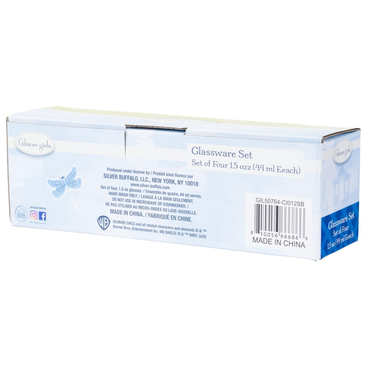 Silver Buffalo Nickelodeon Retro Featuring Rocko, Angelica, Stimpy, and Arnold 4 Pack Mini Glass Set, 1.5 Ounces - Throwback Paradise