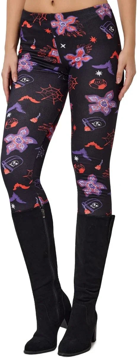 sissycos Women's 80s Leggings Neon Artistic Splash Printed Buttery Soft Stretchy Pants - Throwback Paradise