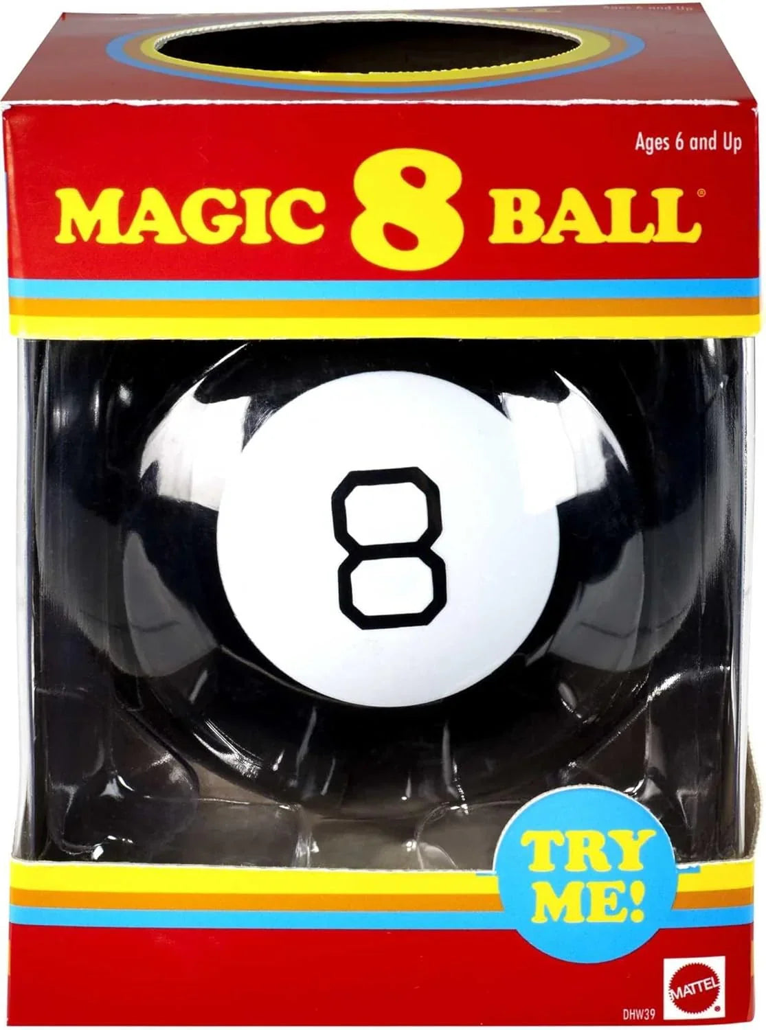 Mattel Games Magic 8 Ball Novelty Fortune - Telling Toy, Retro Look for Kids, Grown - Ups, Families, Parties & Travel (Amazon Exclusive) - Throwback Paradise