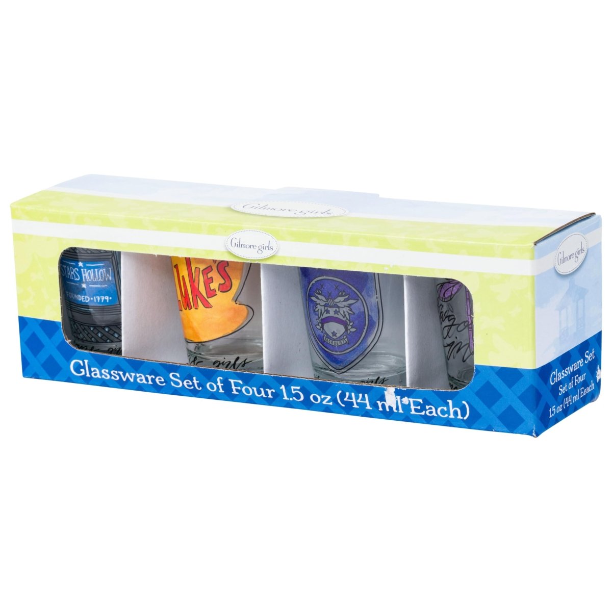 Silver Buffalo Nickelodeon Retro Featuring Rocko, Angelica, Stimpy, and Arnold 4 Pack Mini Glass Set, 1.5 Ounces - Throwback Paradise