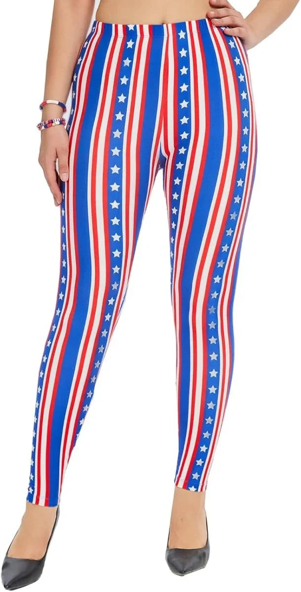 sissycos Women's 80s Leggings Neon Artistic Splash Printed Buttery Soft Stretchy Pants - Throwback Paradise