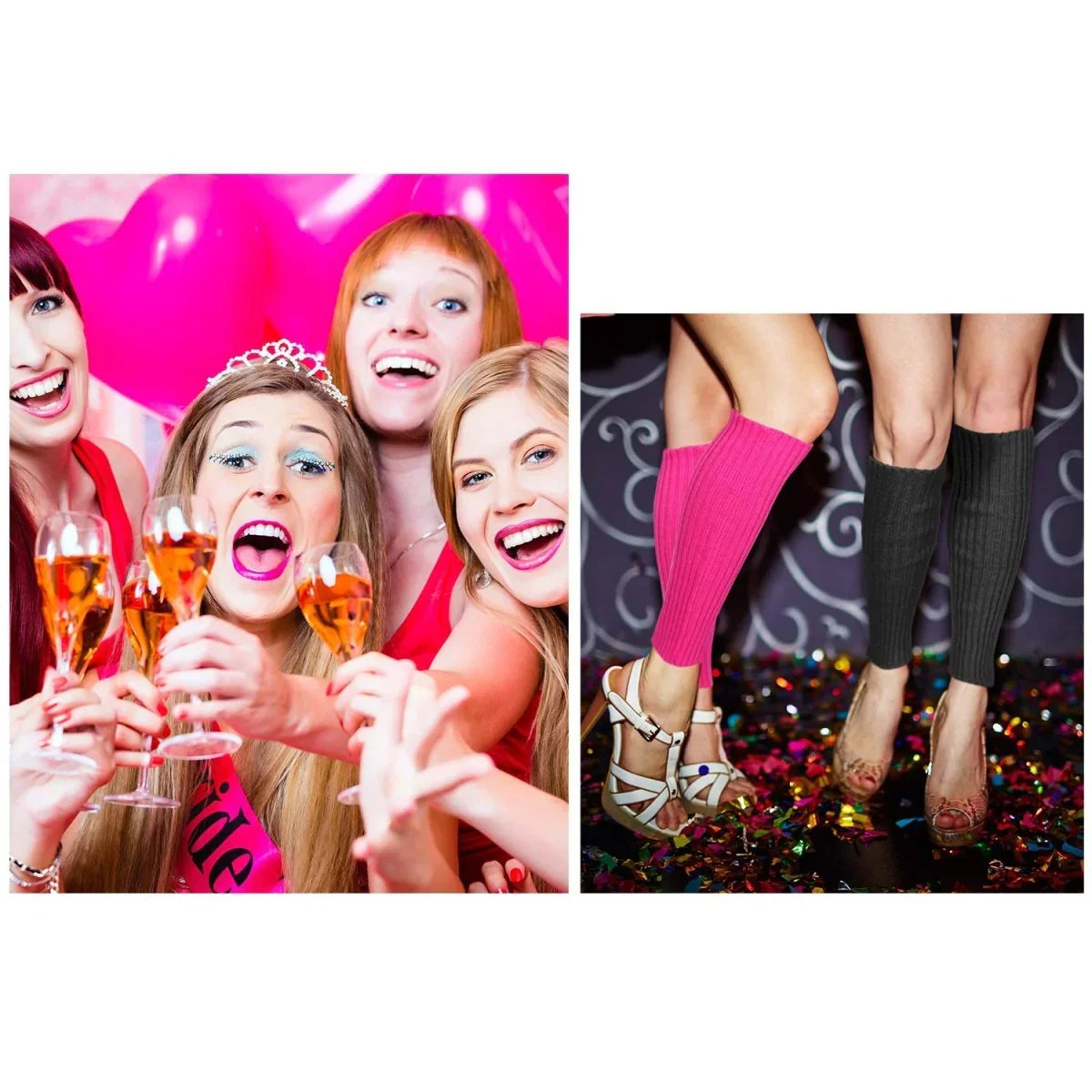 Syhood 80s Women Neon Leg Warmers Knit Ribbed Leg Warmer for Party Accessories - Throwback Paradise